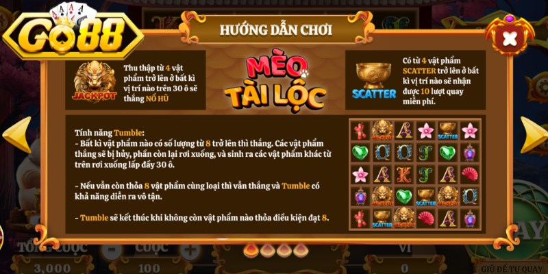 Các bước tham gia chơi Mèo Tài Lộc tại Go88 nhanh chóng